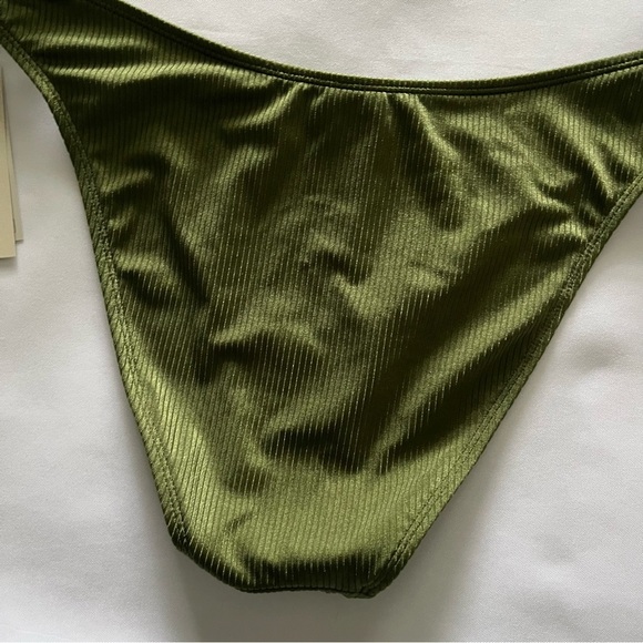 No Boundaries PQD Cheeky High Leg Ribbed Naples Green Swim Bottoms L 12-14 NWT - Picture 12 of 13